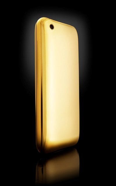Back of the Apple iPhone fully Gold plated