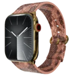 Gold Apple Watch 11 with Brown Python Strap