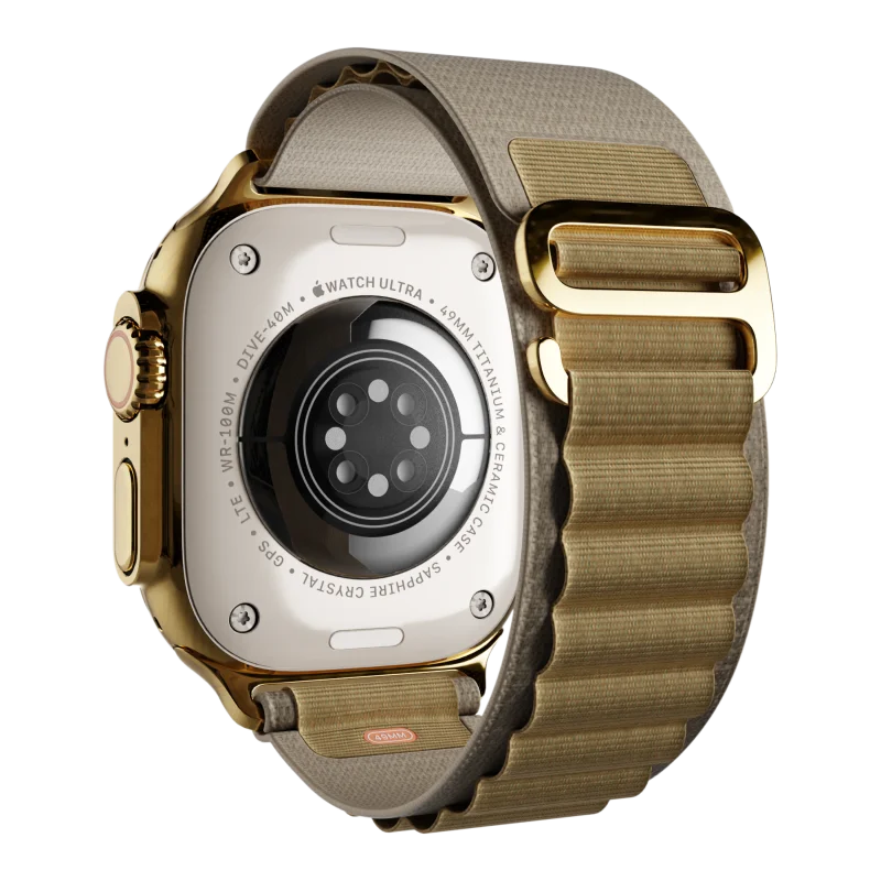 Ultra 3 Watch with Alpine Loop Band 24k Gold Customized back 1
