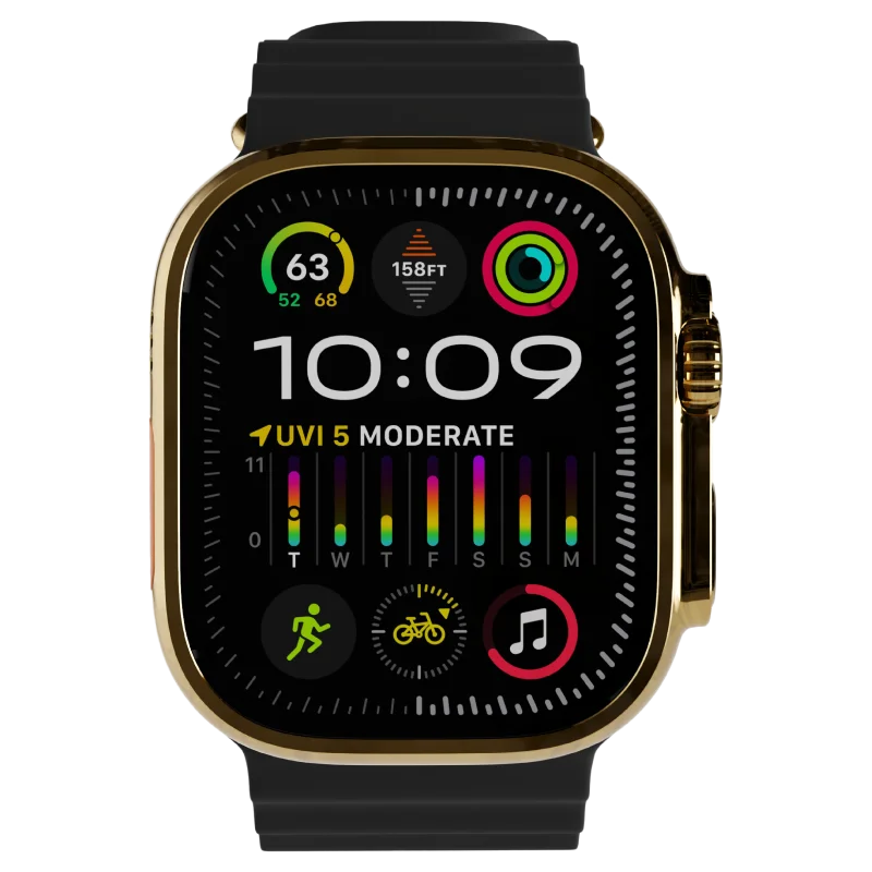 Ultra 3 Watch with Black Ocean Band 24k Gold Customize