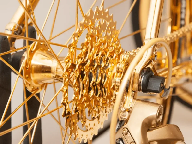 Luxury bike finished in gold by Goldgenie
